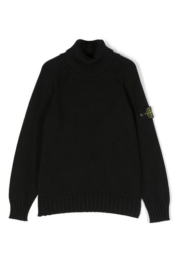 Stone Island Junior funnel-neck knitted jumper - Black