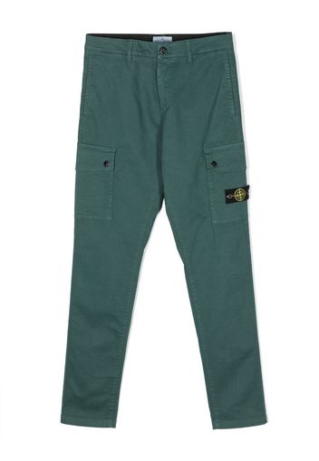 Stone Island Junior Compass-motif cargo trousers - Green