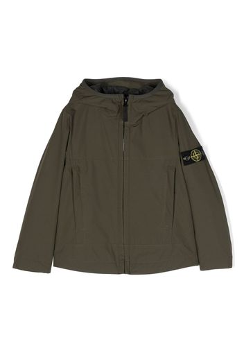 Stone Island Junior Compass-motif zip-up jacket - Green