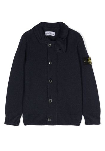 Stone Island Junior Compass-motif knitted cardigan - Blue