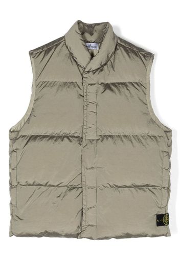 Stone Island Junior logo-patch padded gilet - Grey