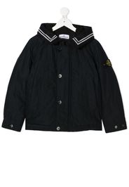hooded logo patch jacket