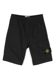 Stone Island Junior logo-patch shorts - Black