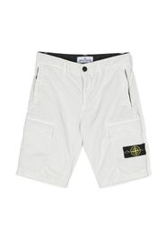 Stone Island Junior side logo-patch cargo shorts - Grey