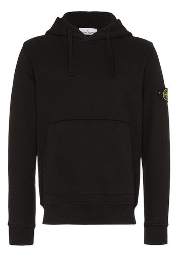 Stone Island logo patch hoodie - Black
