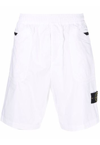 Stone Island Compass-patch bermuda shorts - White