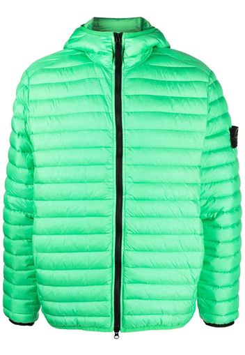 Stone Island panelled down hooded jacket - Green