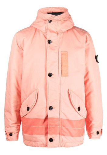 Stone Island logo-patch button-fastening jacket - Orange