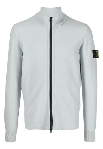 Stone Island Compass-patch zip-up cardigan - Blue