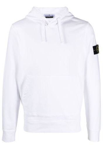 Stone Island Compass-motif drawstring hoodie - White