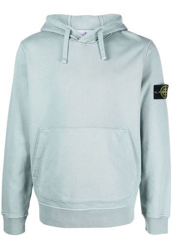 Stone Island logo-patch cotton hoodie - Blue