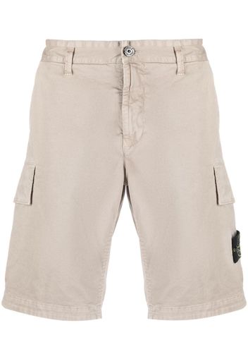 Stone Island logo-patch cotton Bermuda shorts - Grey