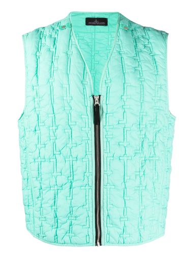 Stone Island Shadow Project quilted zip-up gilet - Green