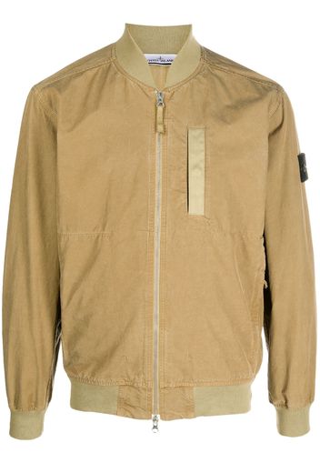 Stone Island logo-patch bomber jacket - Brown