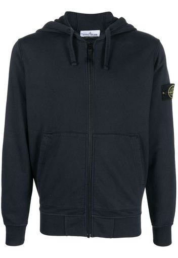 Stone Island logo-patch drawstring hoodie - Blue