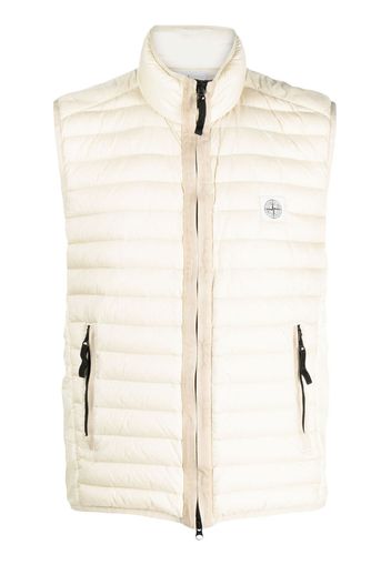 Stone Island logo-patch zip-up quilted gilet - Neutrals