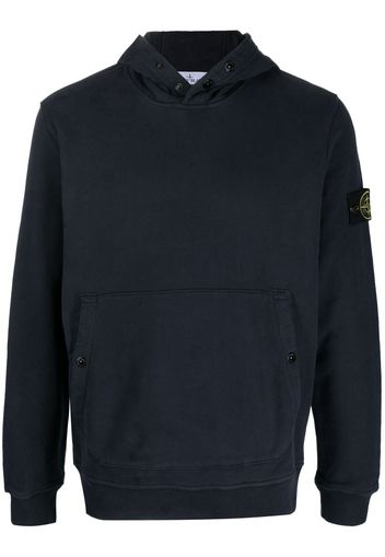 Stone Island Compass-patch cotton hoodie - Blue