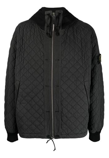 Stone Island quilted hooded zip-up jacket - Grey