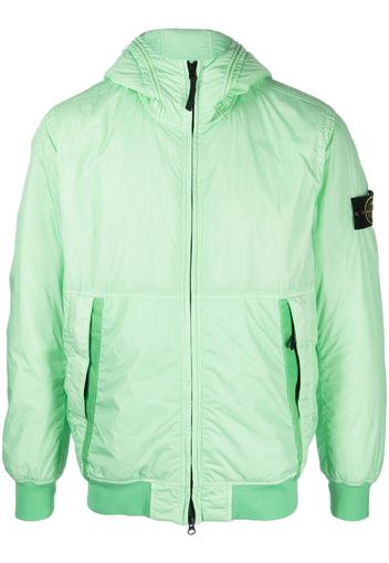 Stone Island logo-patch hooded jacket - Green