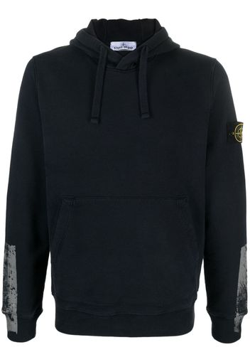 Stone Island Compass-motif cotton hoodie - Blue