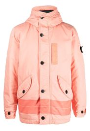 Stone Island logo-patch button-fastening jacket - Orange