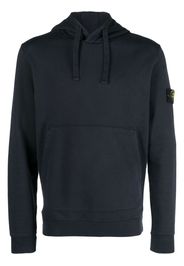 Stone Island Compass-patch cotton hoodie - Blue