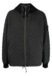 Stone Island quilted hooded zip-up jacket - Grey