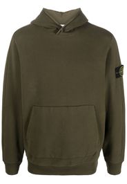 Stone Island logo-patch cotton hoodie - Green