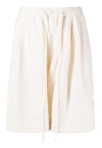 STORY mfg. pumpkin-embroidered organic-cotton shorts - White