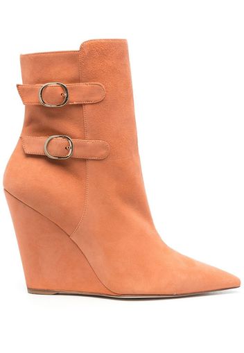 Stuart Weitzman buckle-fastening 110mm suede boots - Orange