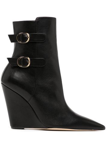 Stuart Weitzman pointed-toe 100mm wedge boots - Black