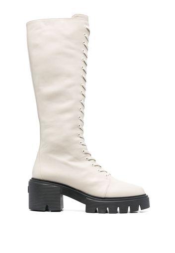 Stuart Weitzman lace-up chunky boots - Neutrals