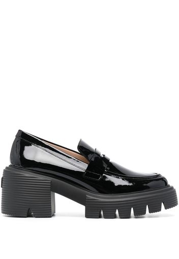 Stuart Weitzman Soho patent-leather loafers - Black