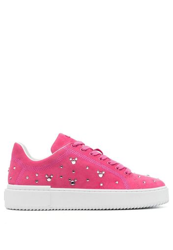 Stuart Weitzman crystal-embellished suede sneakers - Pink