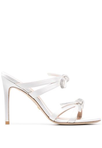 Stuart Weitzman bow-detail slip-on 100mm sandals - White