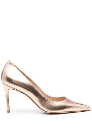 Stuart Weitzman 90mm metallic-effect pointed pumps - Pink