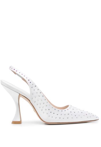 Stuart Weitzman crystal-embellished slingback pumps - White