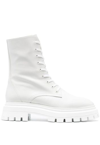 Stuart Weitzman leather lace-up boots - White