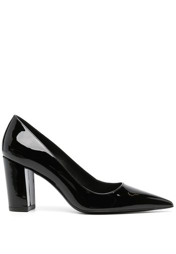 Stuart Weitzman 85mm pointed-toe leather pumps - Black