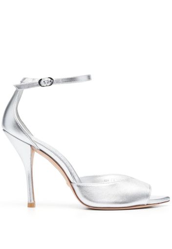 Stuart Weitzman Nudist 100mm metallic-finish sandals - Silver