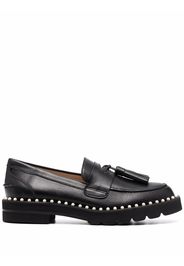 Stuart Weitzman Mila pearl-embellished loafers - Black