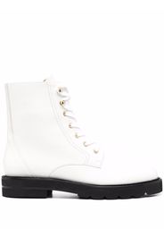 Stuart Weitzman lace-up leather boots - White