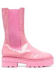 Stuart Weitzman crocodile-effect leather boots - Pink