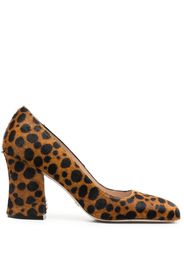 Stuart Weitzman Curveblock leopard-print pumps - Brown