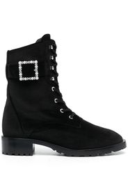 Stuart Weitzman 40mm buckle-fastening lace-up boots - Black