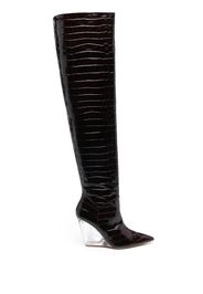 Stuart Weitzman Lucite 100mm thigh-high boots - Red