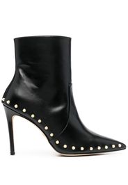 Stuart Weitzman pearl-detail 110mm leather boots - Black