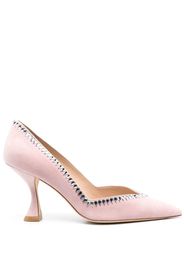 Stuart Weitzman 70mm suede crystal-embellished pumps - Pink