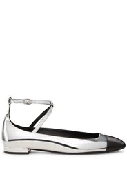 Stuart Weitzman leather ballerina shoes - Silver