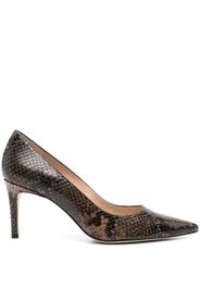 Stuart Weitzman 80mm snakeskin-pattern stiletto heeled pumps - Brown